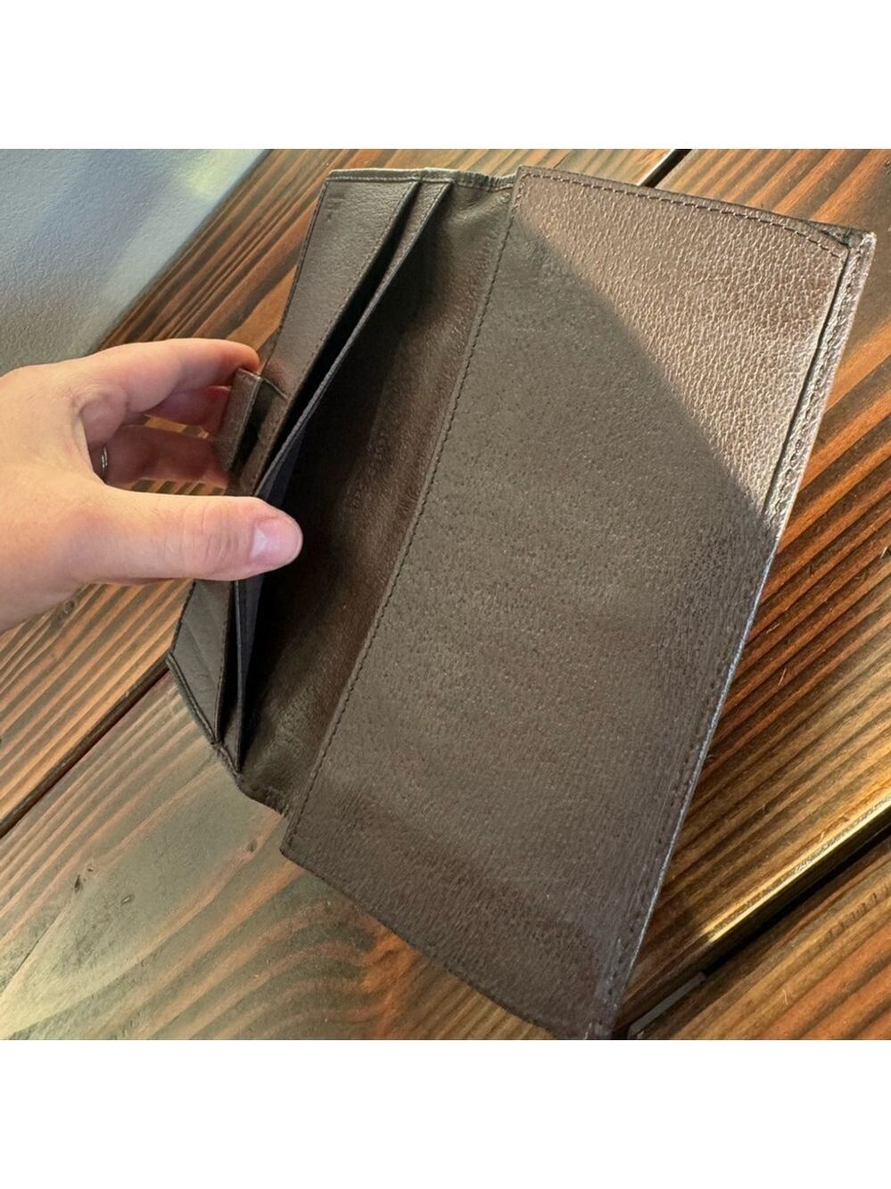 Gucci GG Supreme Canvas Leather Wallet Brown - Picture 11 of 13